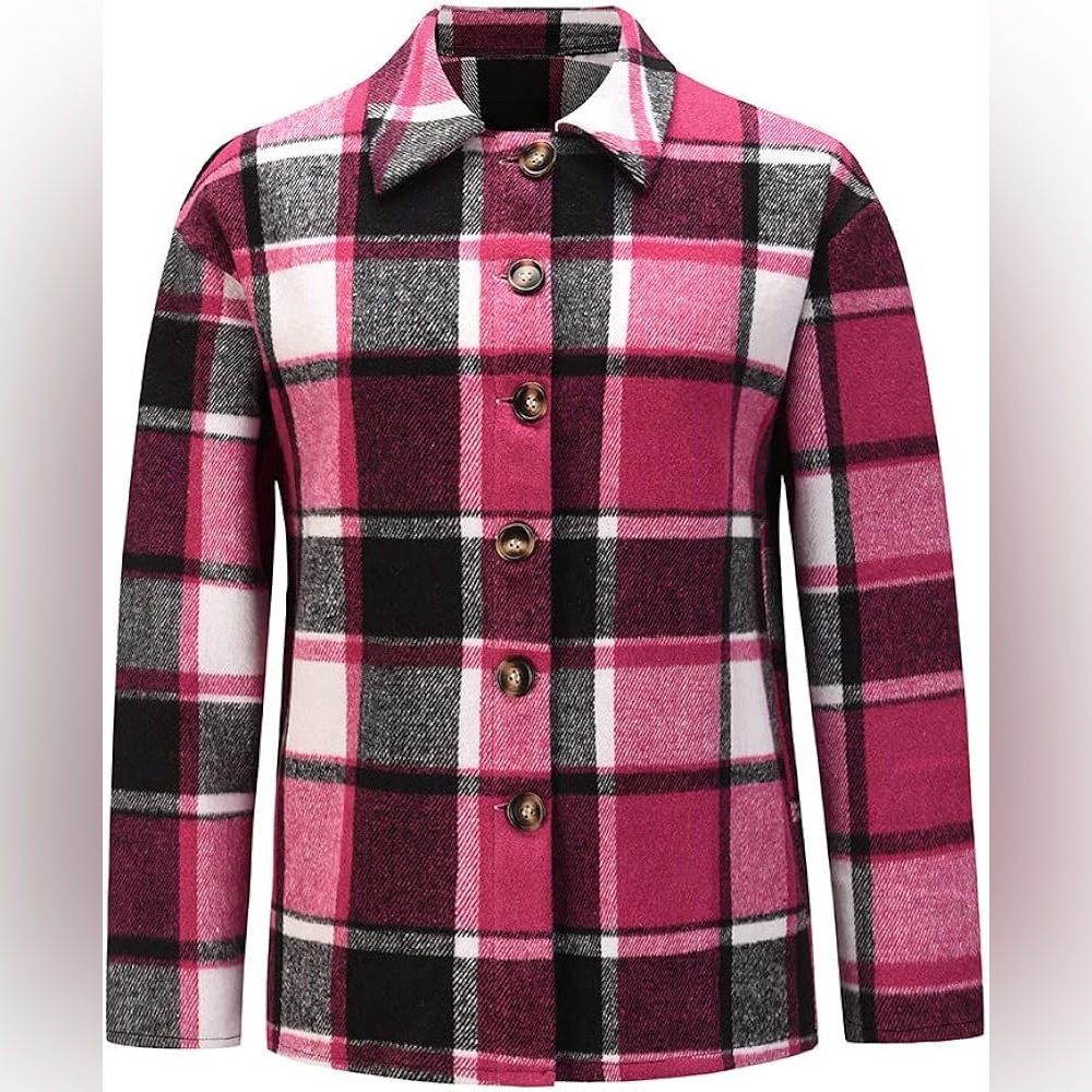 Vintage Wool Plaid Shacket Jacket Women's Lumberjack Jackets Jones New York